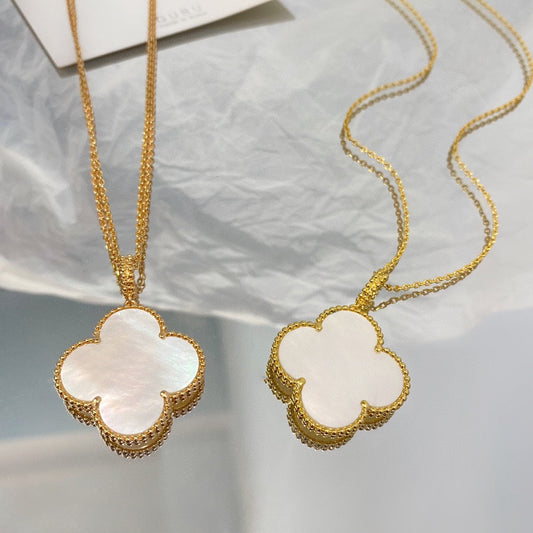 [WZQ]CLOVER 25MM MOP LARGE PENDANT NECKLACE
