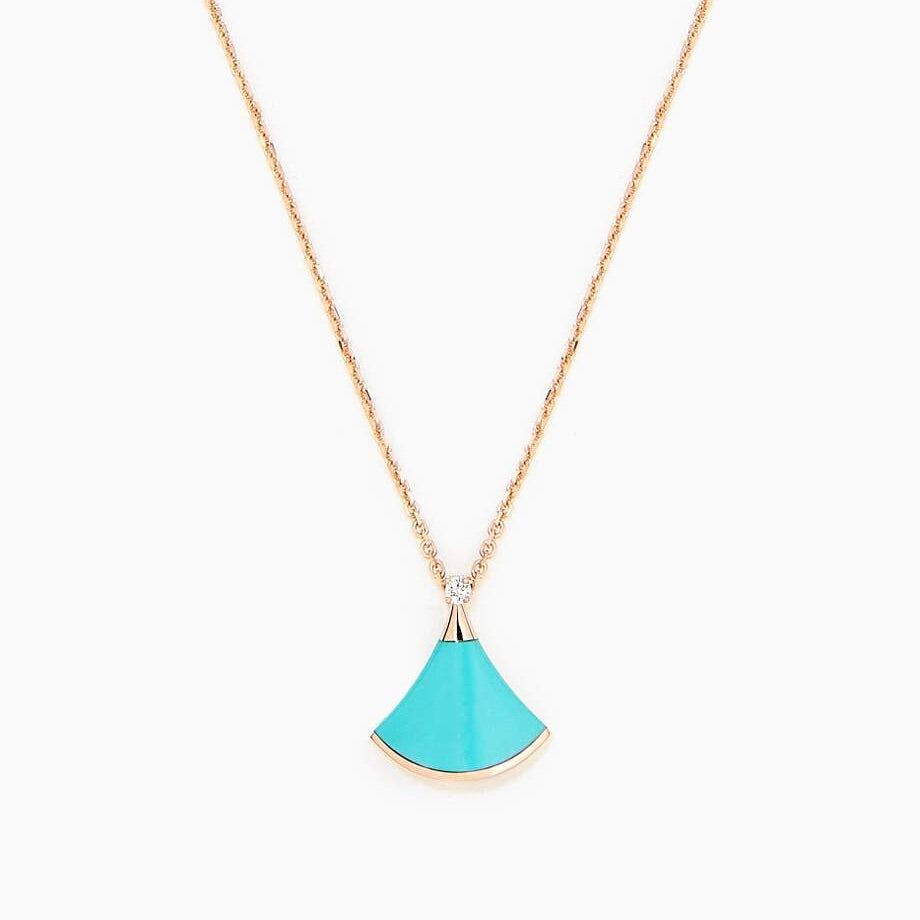 [WZQ]DREAM NECKLACE TURQUOISE PINK GOLD