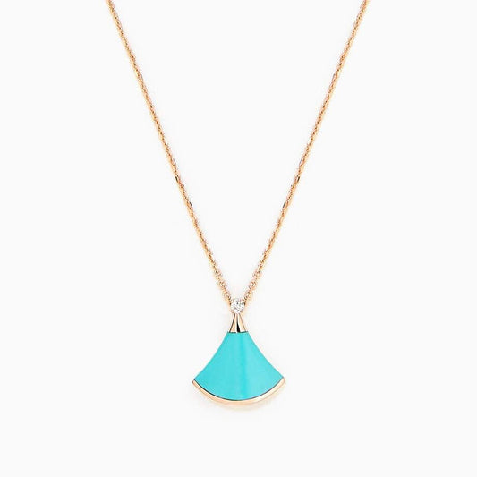 [WZQ]DREAM NECKLACE TURQUOISE PINK GOLD