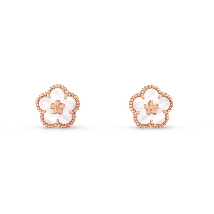 [WZQ]LUCKY PINK GOLD WHITE MOP EARRINGS