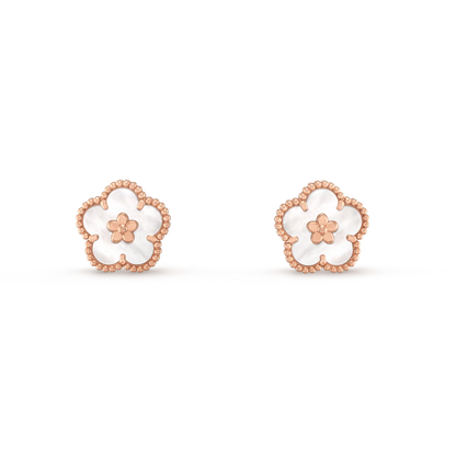 [WZQ]LUCKY PINK GOLD WHITE MOP EARRINGS