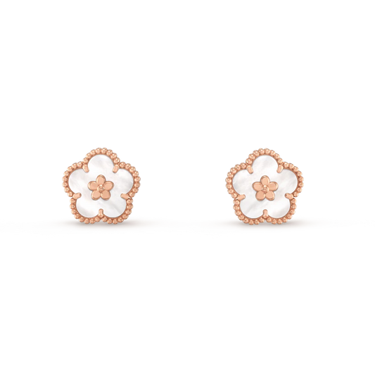 [WZQ]LUCKY PINK GOLD WHITE MOP EARRINGS