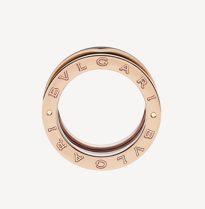 [WZQ]ZERO 1 TWO-BAND WITH MATTE BLACK CERAMIC PINK GOLD RING