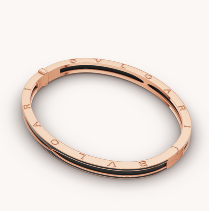 [WZQ]ZERO 1 PINK GOLD WITH MATTE BLACK CERAMIC BRACELET
