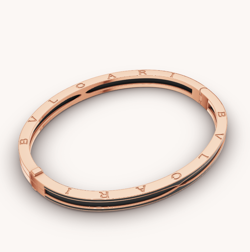 [WZQ]ZERO 1 PINK GOLD WITH MATTE BLACK CERAMIC BRACELET