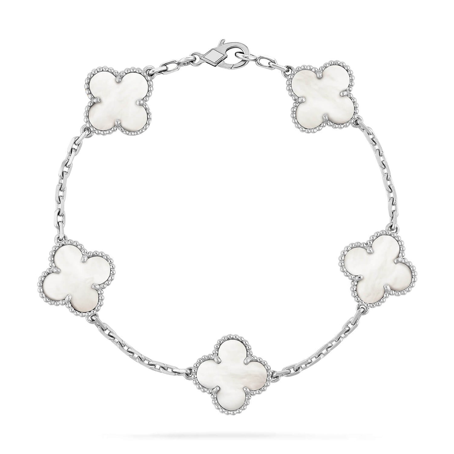 [WZQ]CLOVER SILVER MOP 5 MOTIF BRACELET