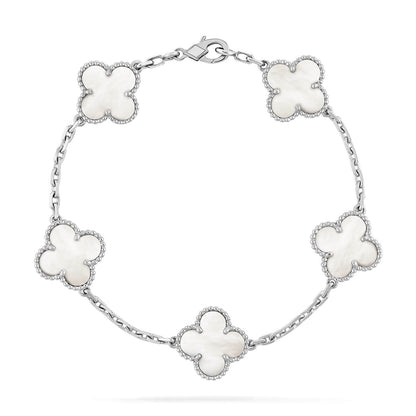 [WZQ]CLOVER SILVER MOP 5 MOTIF BRACELET