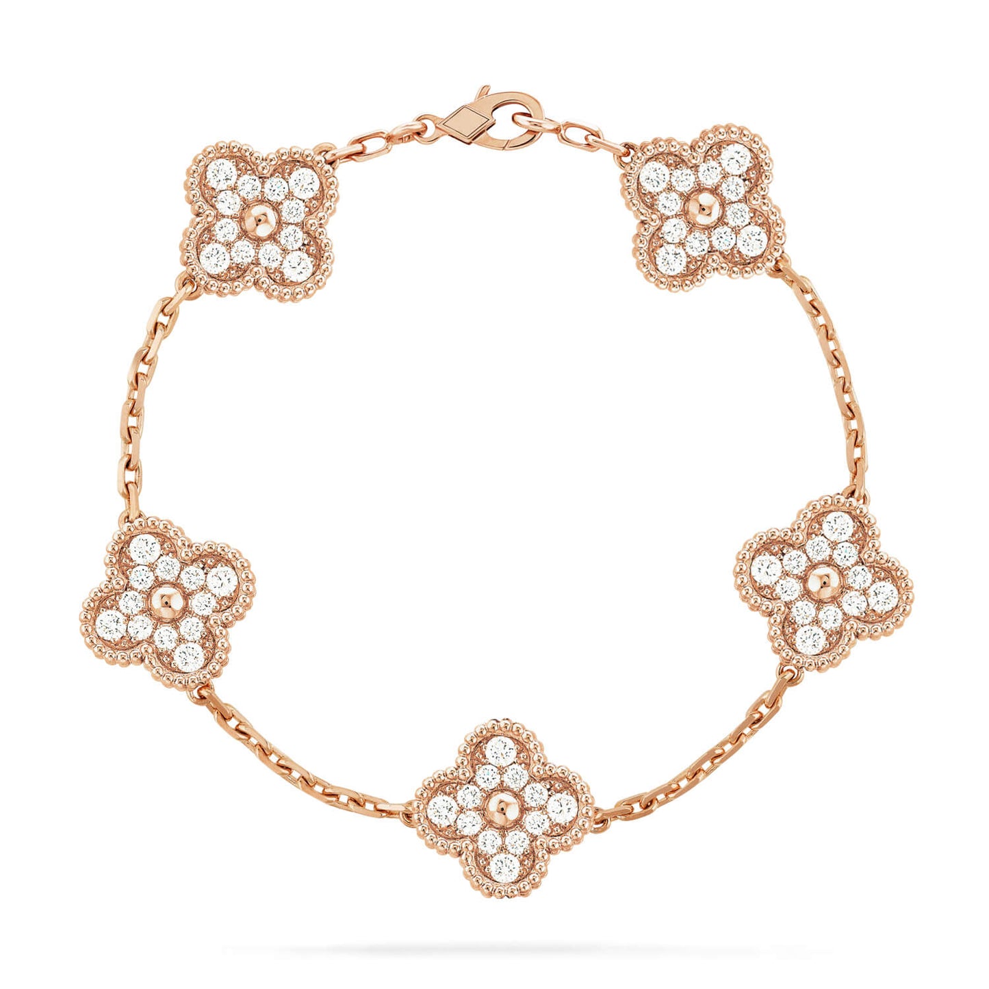 [WZQ]CLOVER 5 MOTIFS  FULL DIAMOND BRACELET