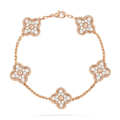 [WZQ]CLOVER 5 MOTIFS  FULL DIAMOND BRACELET