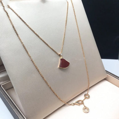 [WZQ]DREAM NECKLACE CARNELIAN 1 DIAMOND