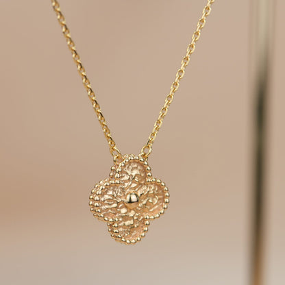 [WZQ]CLOVER 15MM  BRONZING NECKLACE