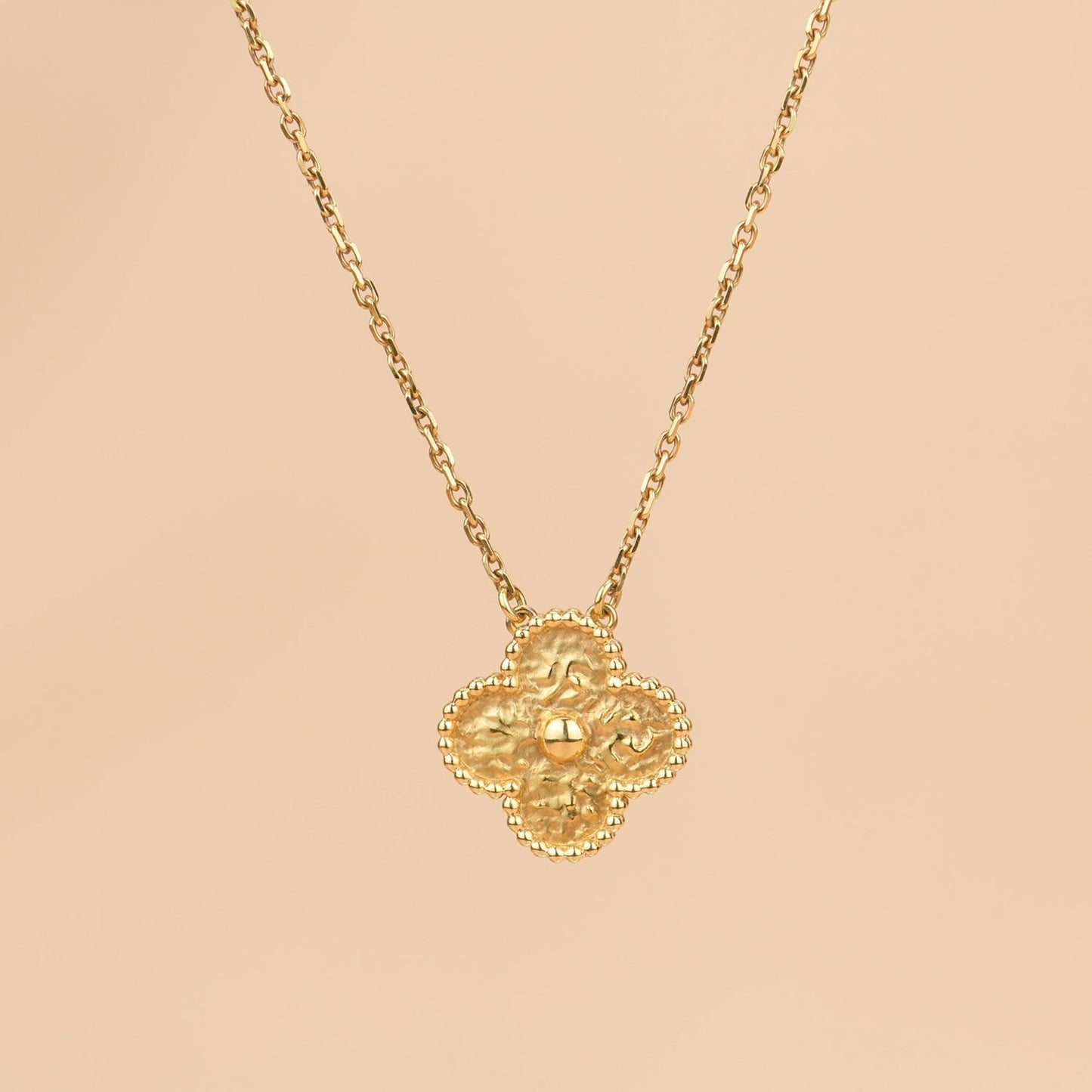 [WZQ]CLOVER 15MM  BRONZING NECKLACE