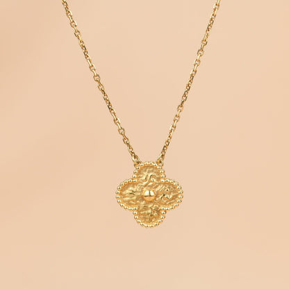 [WZQ]CLOVER 15MM  BRONZING NECKLACE
