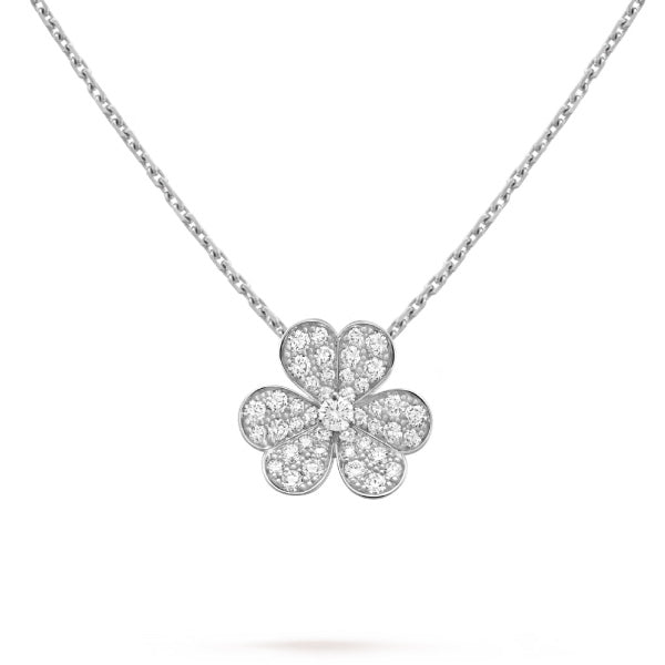 [WZQ]CLOVER DIAMOND NECKLACE SILVER