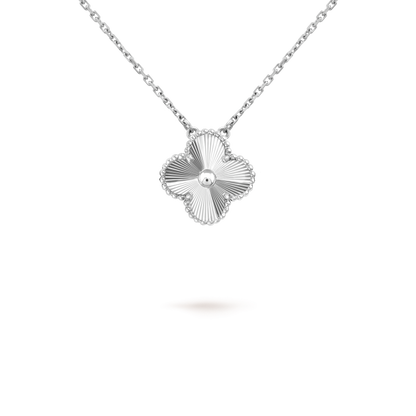 [WZQ]CLOVER 15MM LASER NECKLACE SILVER