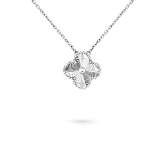 [WZQ]CLOVER 15MM LASER NECKLACE SILVER