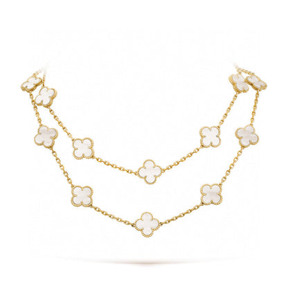 [WZQ]CLOVER 20 MOTIFS WHITE MOP NECKLACE