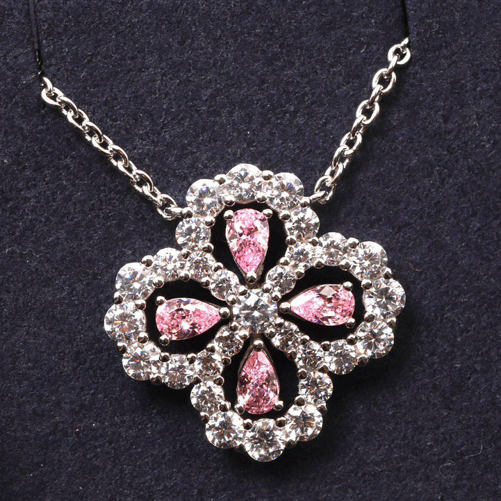 [WZQ]LOOP NECKLACE FULL MOTIF DIAMOND 16MM MULTIPLE COLORS