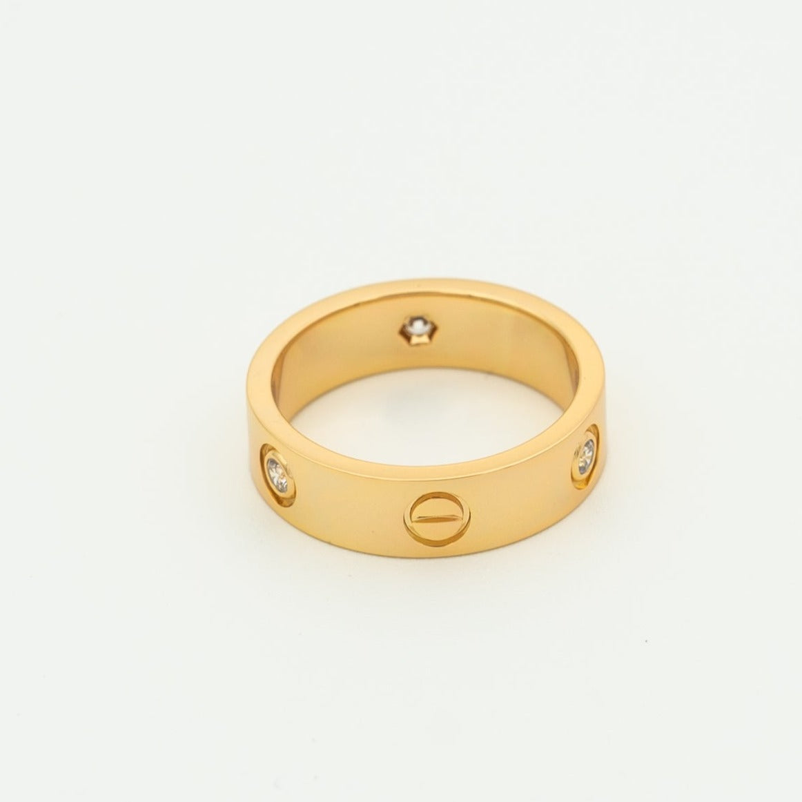 [WZQ]LOVE RING 5.5MM 3 DIAMONDS PINK GOLD