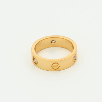 [WZQ]LOVE RING 5.5MM 3 DIAMONDS PINK GOLD