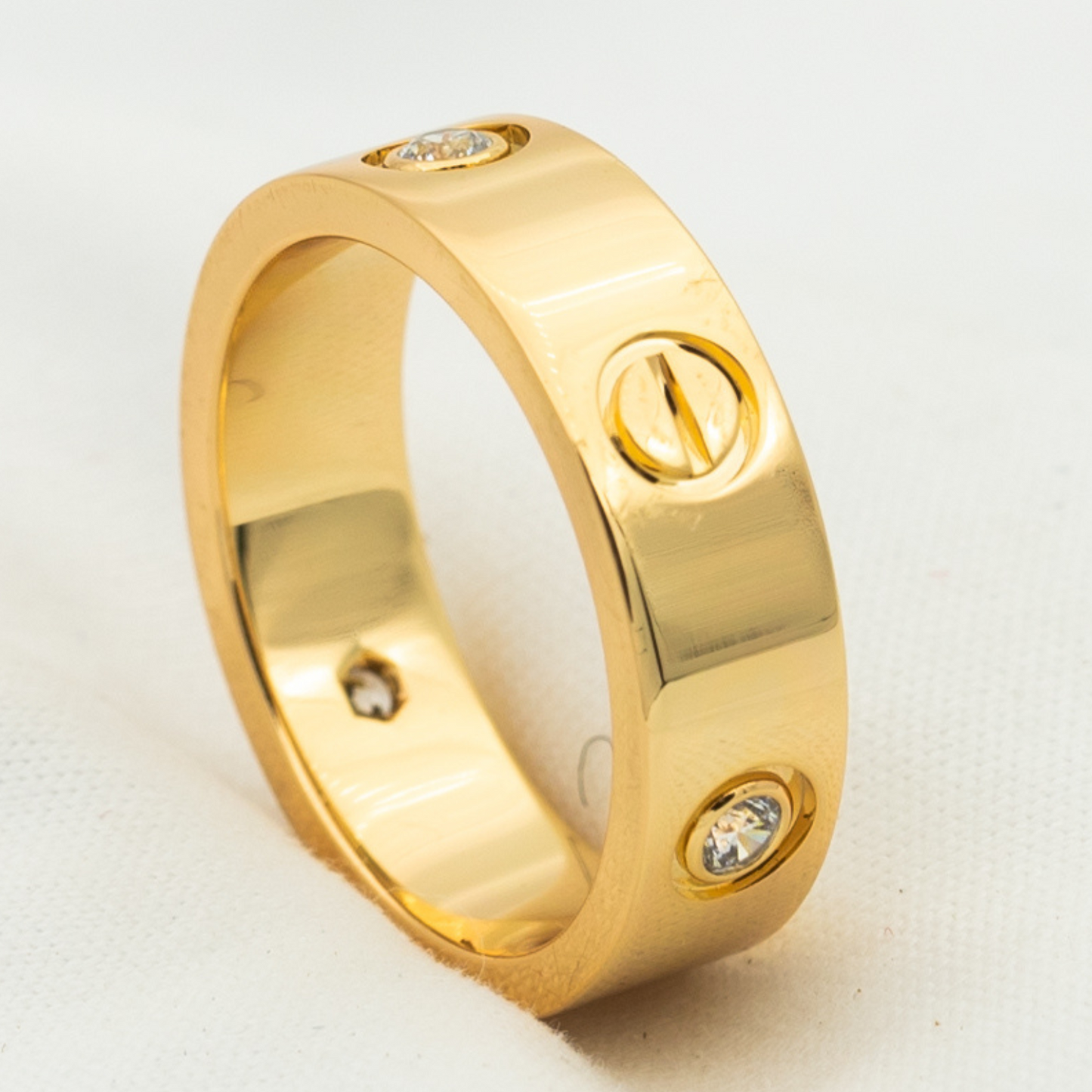 [WZQ]LOVE RING 5.5MM 3 DIAMONDS PINK GOLD