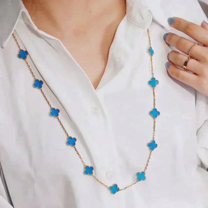 [WZQ]CLOVER 20 MOTIFS TURQUOISE GOLD