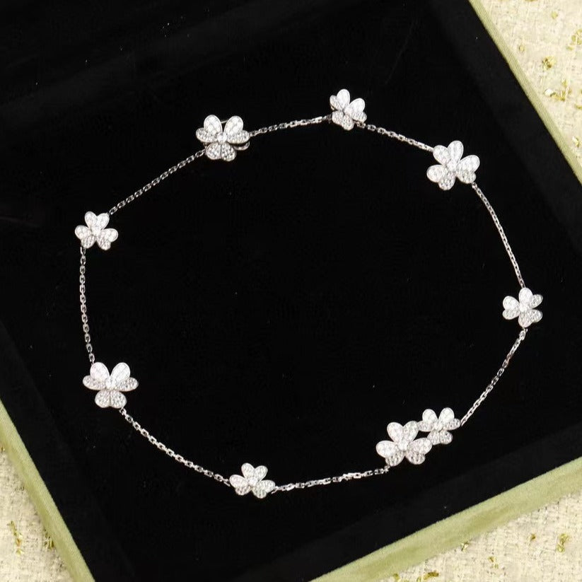 [WZQ]FRIVOLE SILVER 9 FLOWERS NECKLACE