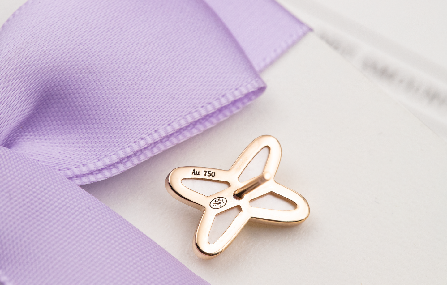 [WZQ]JEUX DE WHITE MOP ROSE GOLD DIAMOND EARRINGS