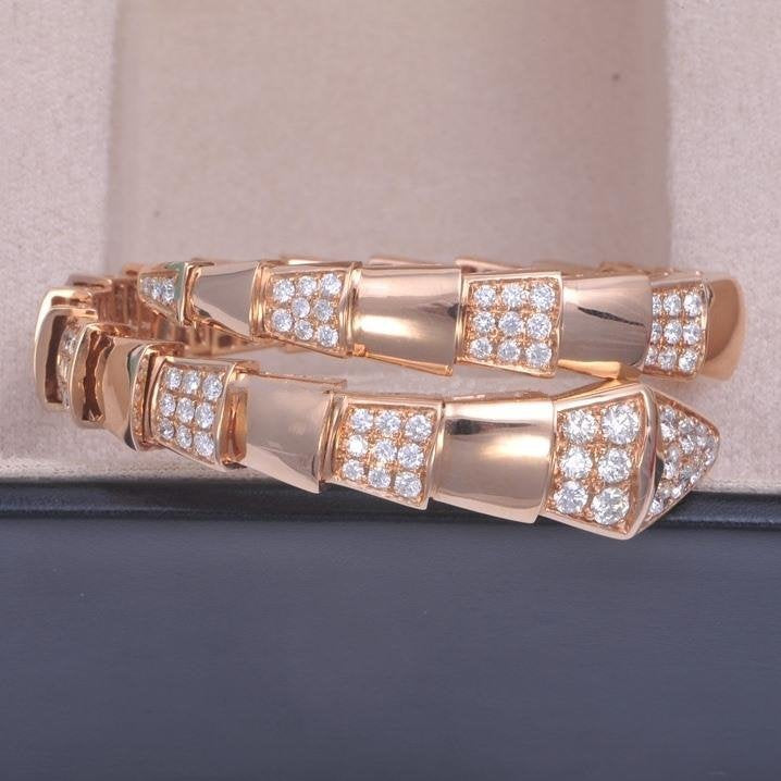 [WZQ]SERPENTI WIDE BRACELET PINK GOLD DIAMOND
