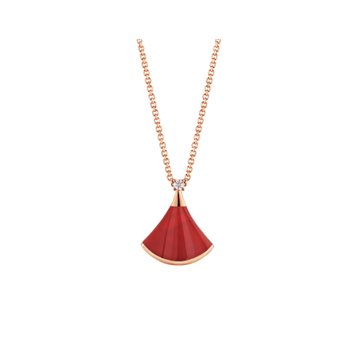[WZQ]DREAM NECKLACE CARNELIAN 1 DIAMOND