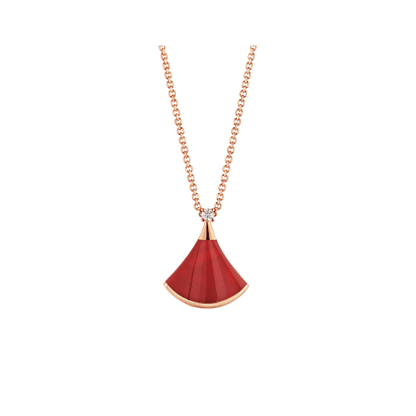 [WZQ]DREAM NECKLACE CARNELIAN 1 DIAMOND