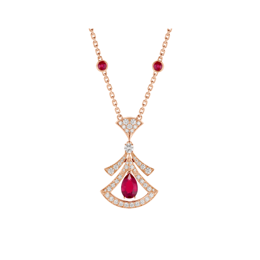 [WZQ]DREAM NECKLACE CARNELIAN DIAMOND PINK GOLD