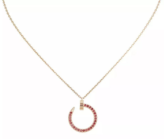 [WZQ]JUSTE NECKLACE GOLD RED DIAMONDS