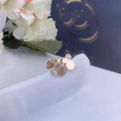 [WZQ]BEE LOVE PINK GOLD DIAMOND EARRINGS