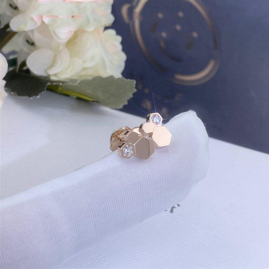 [WZQ]BEE LOVE PINK GOLD DIAMOND EARRINGS