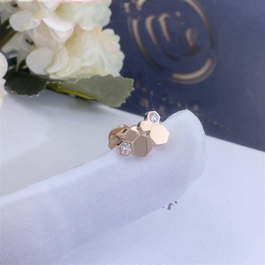 [WZQ]BEE LOVE PINK GOLD DIAMOND EARRINGS