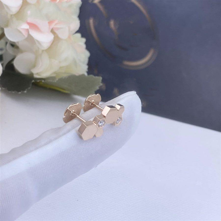 [WZQ]BEE LOVE PINK GOLD DIAMOND EARRINGS