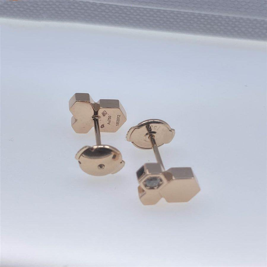 [WZQ]BEE LOVE PINK GOLD DIAMOND EARRINGS