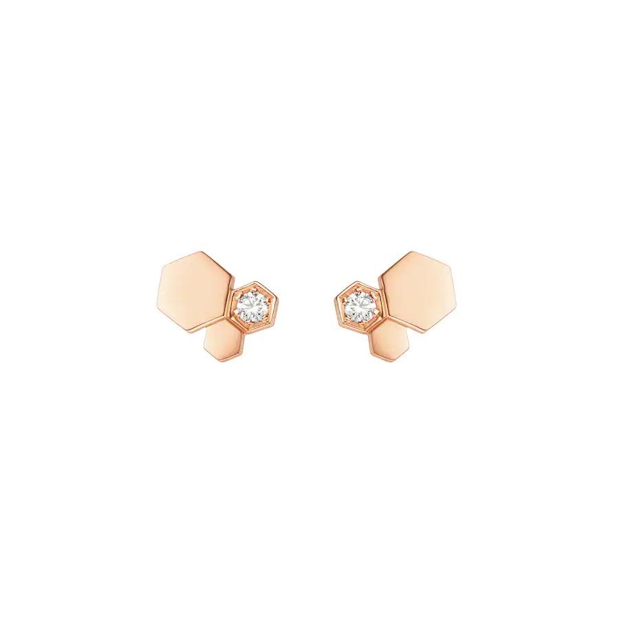[WZQ]BEE LOVE PINK GOLD DIAMOND EARRINGS