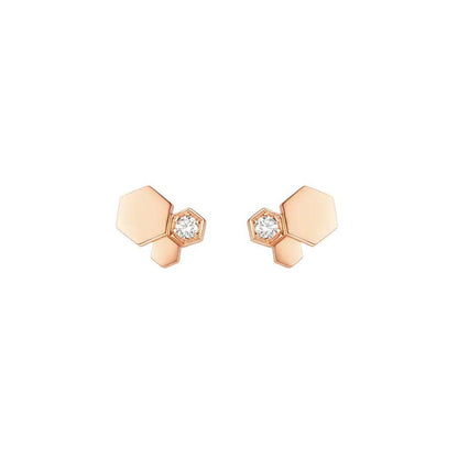 [WZQ]BEE LOVE PINK GOLD DIAMOND EARRINGS
