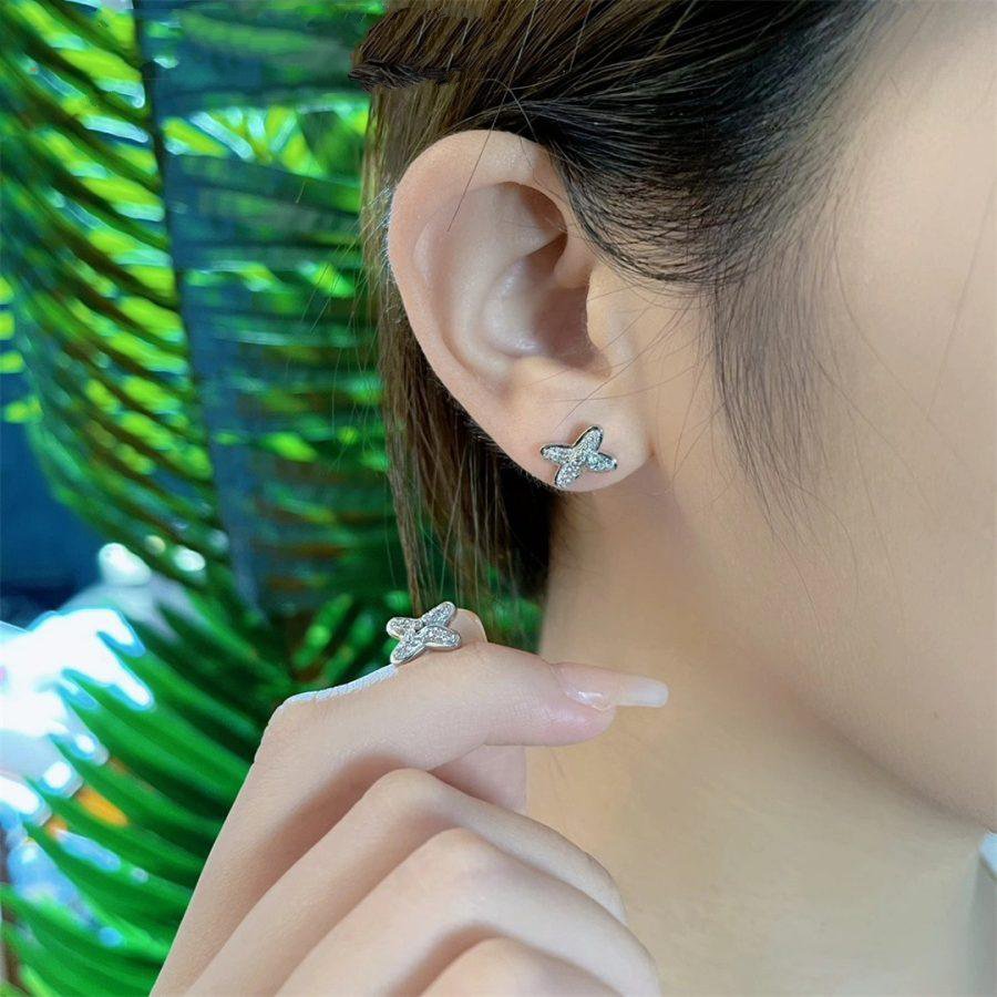 [WZQ]JEUX DE SILVER DIAMOND EARRINGS