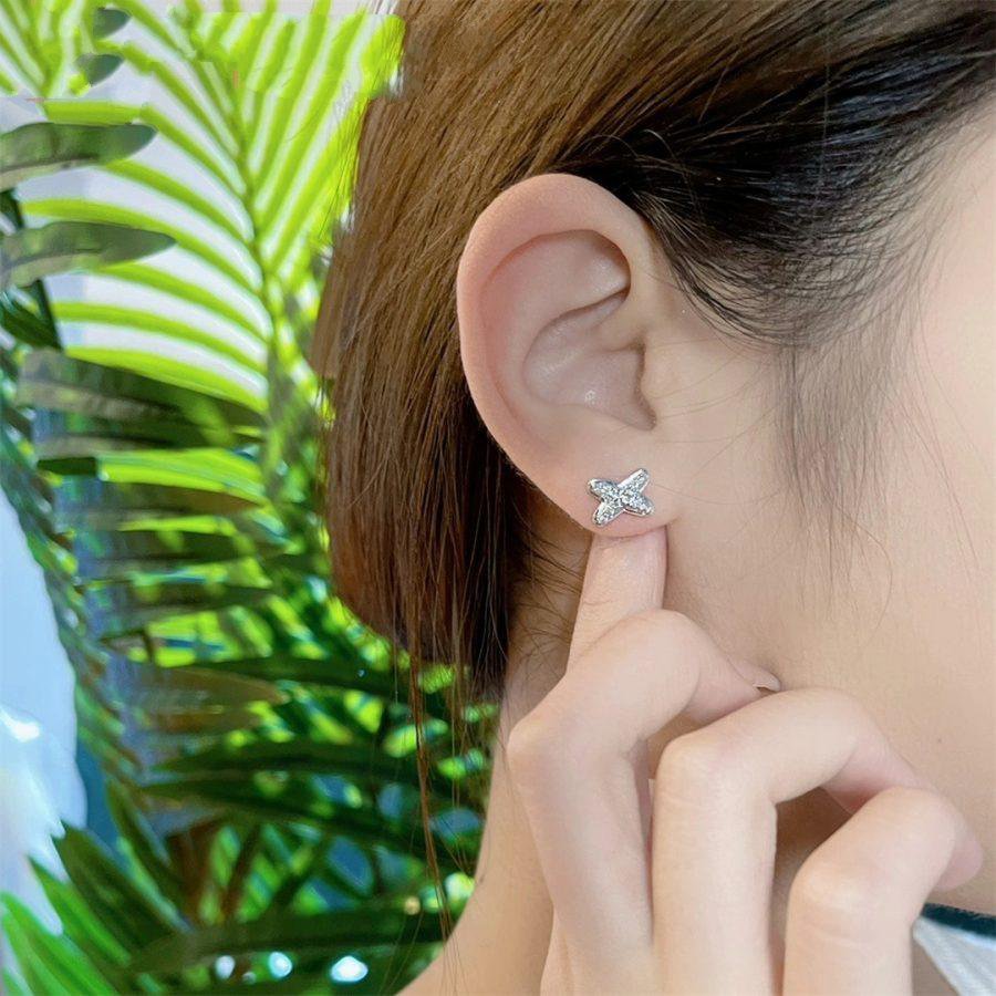 [WZQ]JEUX DE SILVER DIAMOND EARRINGS