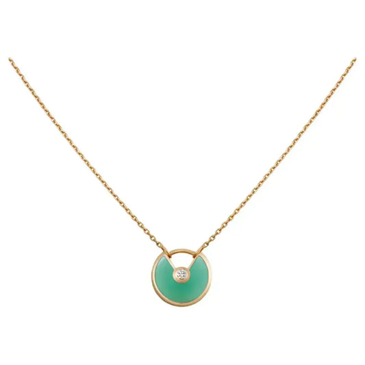 [WZQ]AMULETTE GOLD MALACHITE NECKLACE