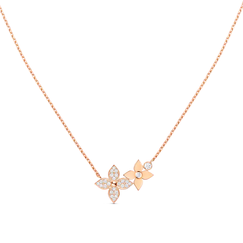 [WZQ]STAR BLOSSOM NECKLACE PINK GOLD DIAMONDS
