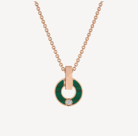 [WZQ]GARI NECKLACE PINK GOLD MALACHITE