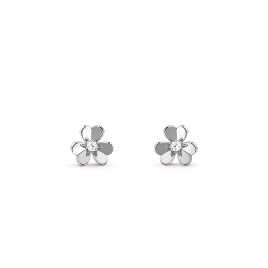 [WZQ]FRIVOLE MINI SILVER FLOWER EARRINGS