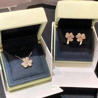[WZQ]FRIVOLE ROSE GOLD FLOWER DIAMOND NECKLACE