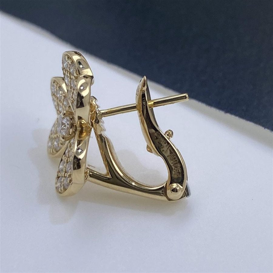 [WZQ]FRIVOLE GOLD FLOWER DIAMOND EARRINGS