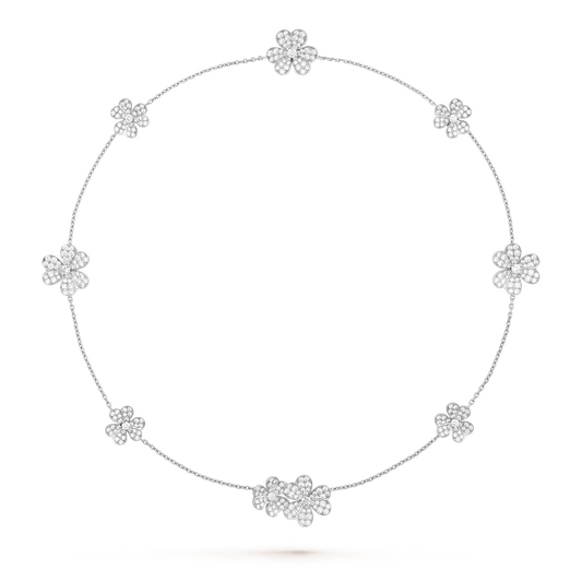 [WZQ]FRIVOLE SILVER 9 FLOWERS NECKLACE