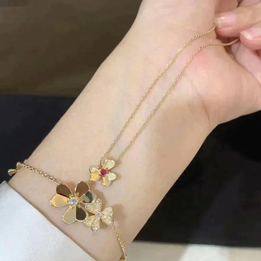 [WZQ]FRIVOLE GOLD FLOWER NECKLACE
